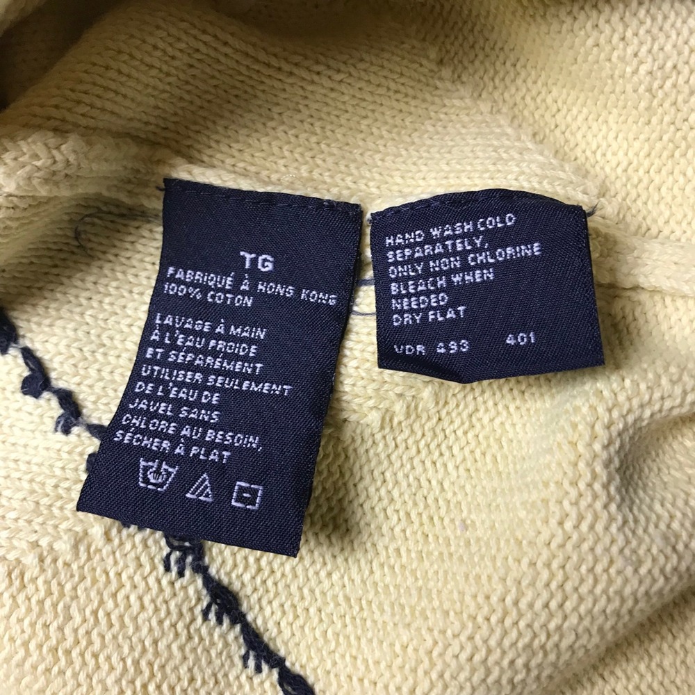 Nautica Mens Yellow Argyle V-Neck Sweater 100% Cotton Knit Preppy TG XL - Picture 3 of 8